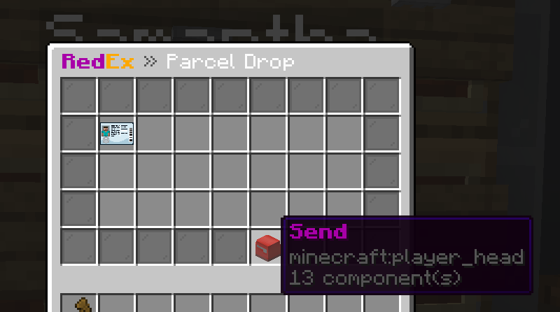 RedEx Parcel Drop interface with a passport application placed in the send slot